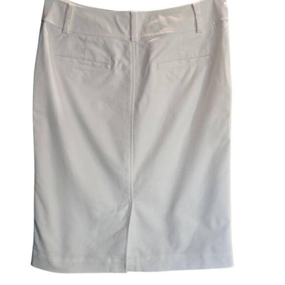 Lauren Ralph Lauren Women's White Pencil Skirt With Gold Buttons, Stretchy, Summ - Picture 2 of 7